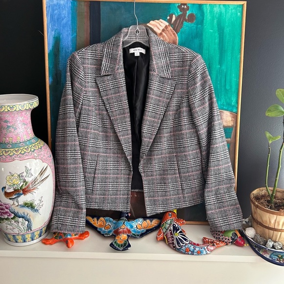 Nine West Black and White Checkered Blazer 8 - Picture 2 of 16